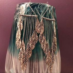 Long Whimsical Silver Feather French Wire Earrings